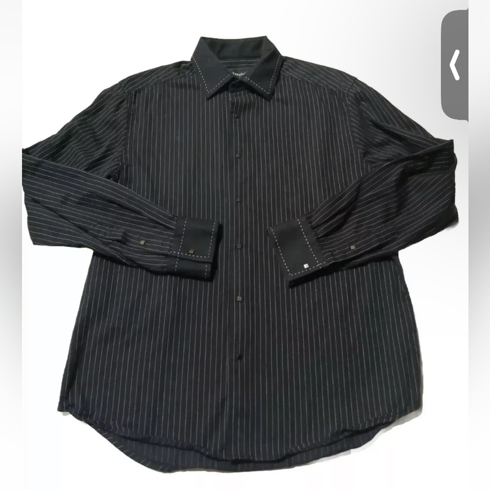 Vintage Jeffrey Campbell Shirt Mens Sz M Button Up Striped Square Snap Button
